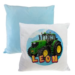 Pluszowa poduszka "Traktory" - personalizacja - podaj imię- niebieski tył. 2