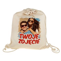 Worko-plecak eco ala lniany z Twoim zdjęciem, tekstem lub grafiką.