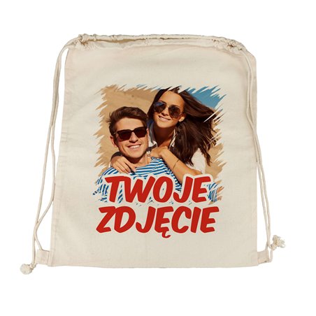 Worko-plecak eco ala lniany z Twoim zdjęciem, tekstem lub grafiką.