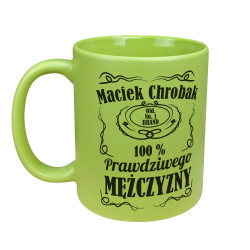 Matowy kolorowy kubek "100% prawdziwego mężczyzny" -... 2