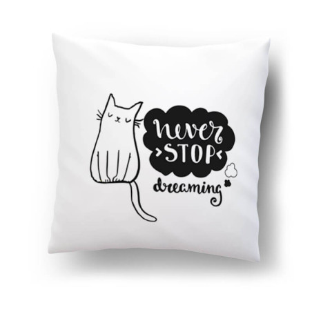 "Never stop dreaming"- poduszka.