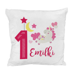Pluszowa poduszka dla dziewczynki na roczek - milutka i...
