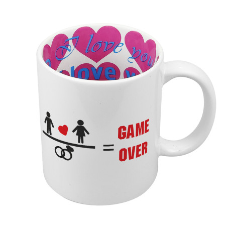 Kubek z wnętrzem w serca "Game over".