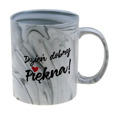 Kubek marmurek specjalnie dla niej- Dzień dobry Piękna- różne kolory.