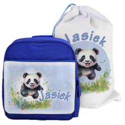 Zestaw szkolny lub przedszkolny " Panda"- plecak, worek...