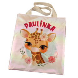 Torba holograficzna różowa dla dziewczynki z imieniem-...