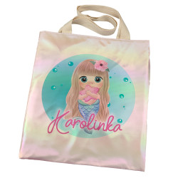 Torba holograficzna różowa dla dziewczynki z imieniem-...