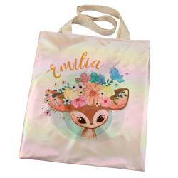 Torba holograficzna różowa dla dziewczynki z imieniem-...