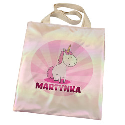 Torba holograficzna różowa dla dziewczynki z imieniem-...