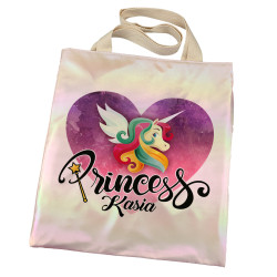 Torba holograficzna różowa dla dziewczynki z imieniem-...