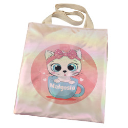 Torba holograficzna różowa dla dziewczynki z imieniem-...