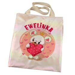 Torba holograficzna różowa dla dziewczynki z imieniem-...