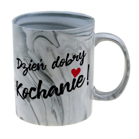Kubek marmurek specjalnie dla niej- Dzień dobry Kochanie- różne kolory.