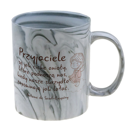 Kubek marmurek specjalnie dla przyjaciółki, bądź przyjaciela- Aniołek- różne kolory.