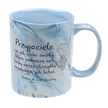 Kubek marmurek specjalnie dla przyjaciółki, bądź przyjaciela- Aniołek- różne kolory.