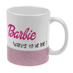 Kubek z brokatowym paskiem "Barbie"- pasek złoty bądź...