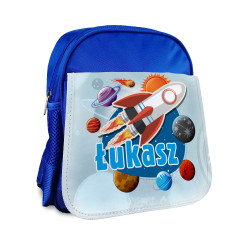 Plecak dla przedszkolaka - Rakieta z imieniem.
