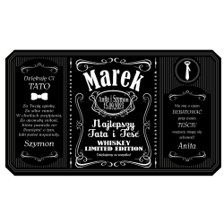 Personalizowana etykieta na alkohol w stylu Jack Daniel's z okazji ślubu- prezent, podziękowanie dla Taty.