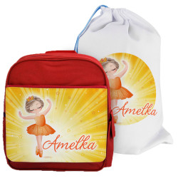 Zestaw szkolny lub przedszkolny "Baletnica Orange"-...