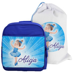 Zestaw szkolny lub przedszkolny "Baletnica Blue"- plecak,...