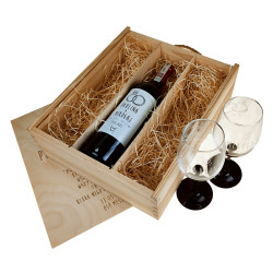 Zestaw skrzynka z grawerem dla Młodej Pary, 2 kieliszki...