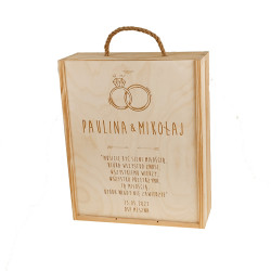 Zestaw skrzynka z grawerem dla Młodej Pary, 2 kieliszki... 2