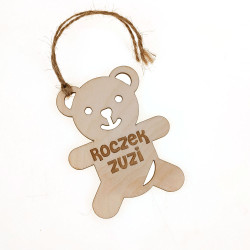 Brelok, zawieszka do prezentu grawerowany "Miś dla..."-...