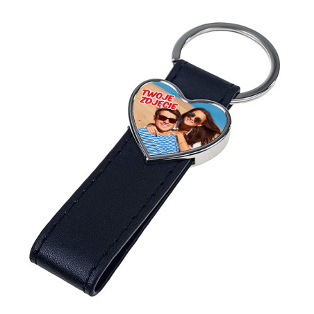Elegancki skóropodobny brelok ze zdjęciem - idealny na prezent z okazji dnia matki, babci.