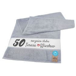 Ręcznik 50 x 100cm z okazji rocznicy ślubu- wybierz kolor.