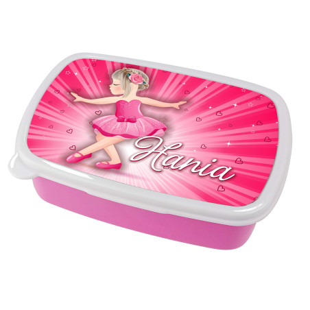 Pudełko na kanapki - śniadaniówka "Baletnica Pink" z imieniem Twojego dziecka.