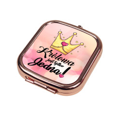 Zestaw kosmetyczka różowa z brokatem oraz lusterko różowe... 2