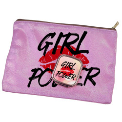 Zestaw kosmetyczka różowa z brokatem oraz lusterko różowe...