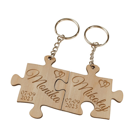 Breloki dla zakochanych puzzle - personalizacja.