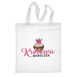 Super torba z długimi uszami - Królowa Babeczek - idealna na zakupy, basen, siłownię lub inną wyprawę wakacyjną.