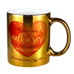 Lustrzany kubek dla nauczyciela "Wielkie serce".