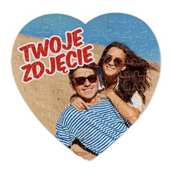 Foto puzzle magnetyczne serce ze zdjęciem 19,5 x 19,5 cm (75 el.).