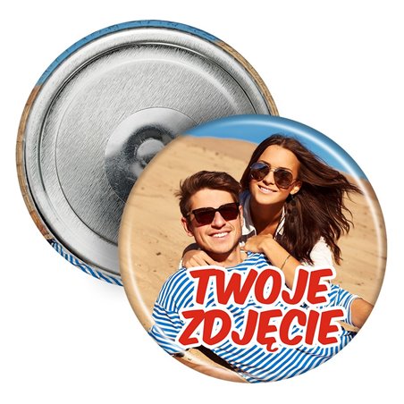 Magnes (okrągły, plastikowy) z Twoim zdjęciem lub grafiką.