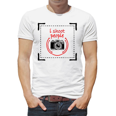 Koszulka dla Fotografa - "I shoot people" - wzór z klatką foto