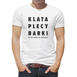 Koszulka męska z napisem " Klata plecy barki, bo do tego... 2