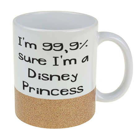 Kubek z brokatowym paskiem "Disney Princess"- pasek złoty bądź różowy.