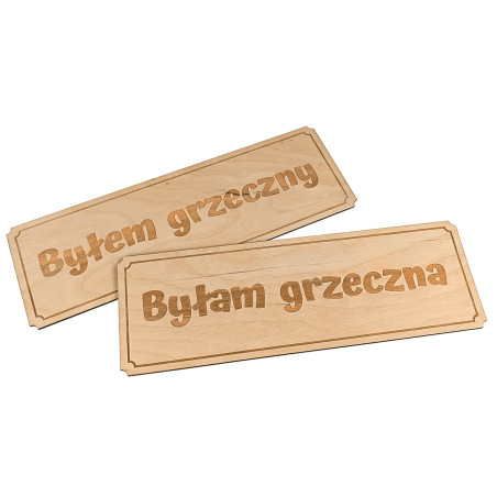 Zestaw tabliczek do sesji zdjęciowych- Byłem grzeczna, Byłem grzeczny- 30 x 10 cm.