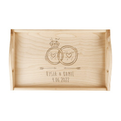 Taca z grawerem specjalnie dla Młodej Pary "Obrączki"-... 2
