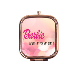 Lusterko "Barbie want to be me" - różowe złoto. 2