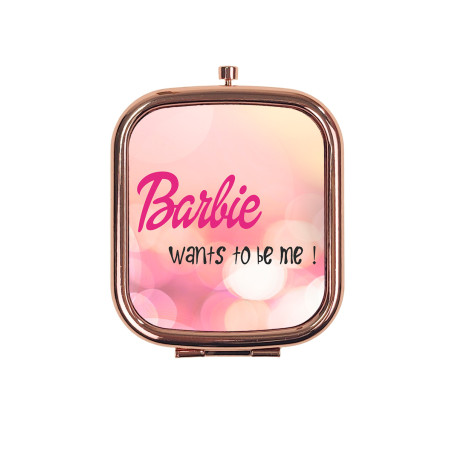 Lusterko "Barbie want to be me" - różowe złoto.