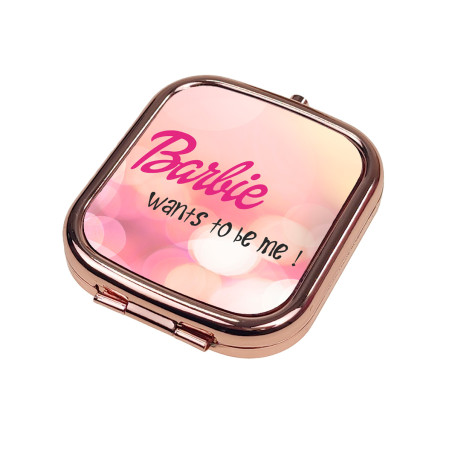Lusterko "Barbie want to be me" - różowe złoto.