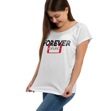 " Forever online " - koszulka (nietoperz) damska.