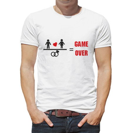 "Game over" - koszulka męska z tekstem- świetny prezent na wieczór kawalerski.
