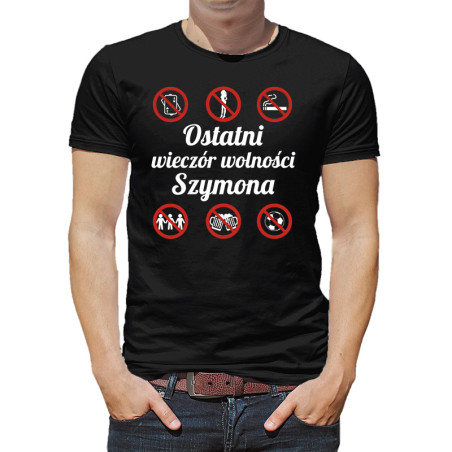 "Mój ostatni wieczór wolności" - koszulka męska na wieczór kawalerski...