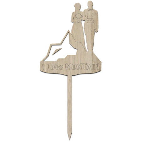 Topper na tort ślubny dla Młodej Pary kochającej góry " I love mountain".
