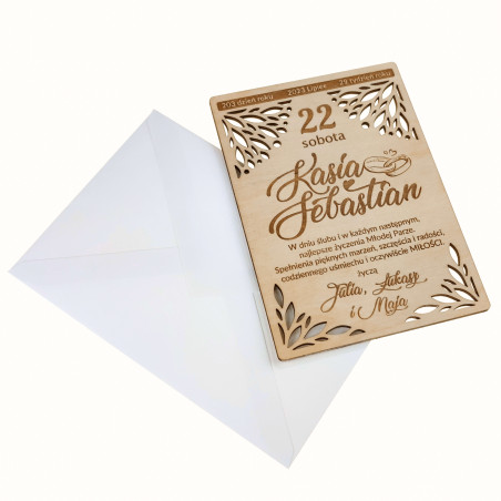 Kartka z życzeniami na Ślub- super pamiątka dla Młodej Pary.